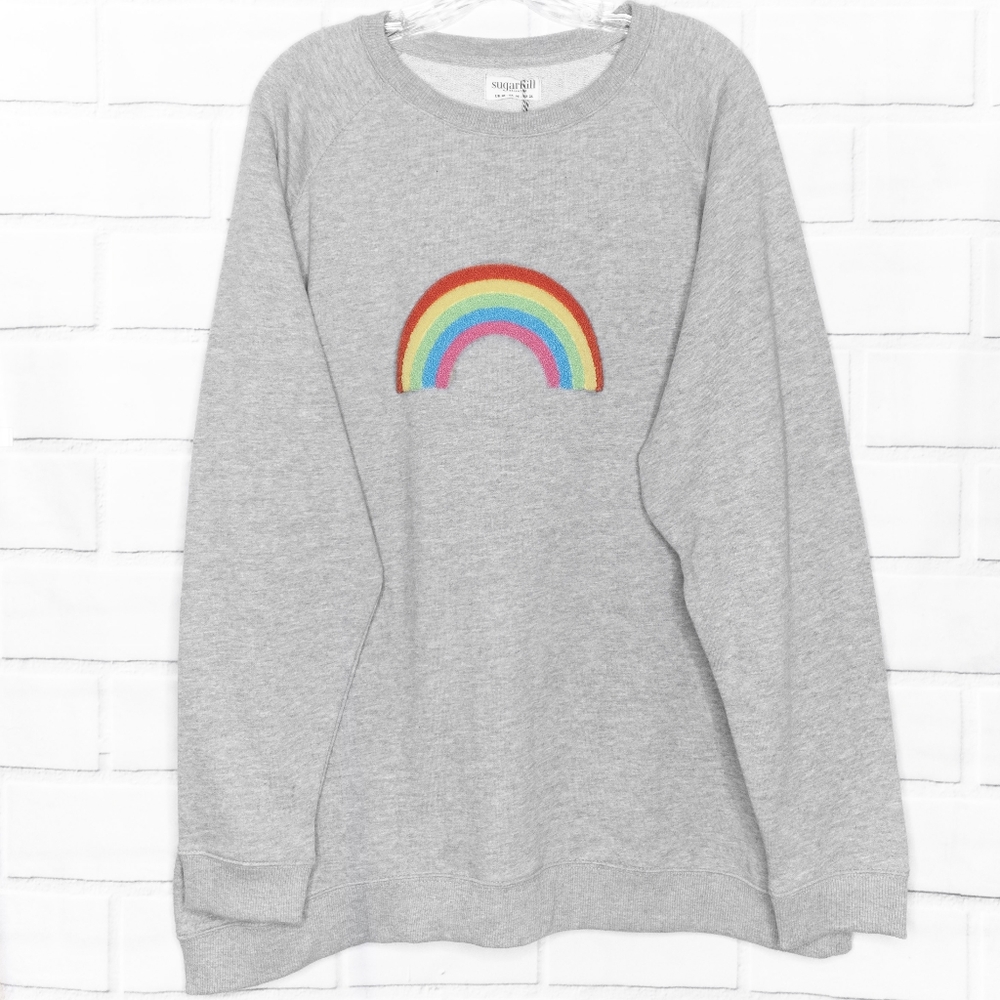 NWT》MODCLOTH》 Rainbow Sweatshirt "Patch Things Up"